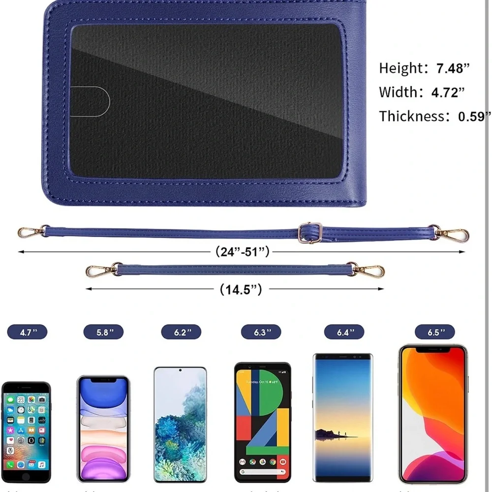 Navy Blue Phone Wallet Case